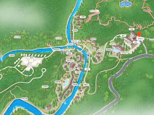 剑阁结合景区手绘地图智慧导览和720全景技术，可以让景区更加“动”起来，为游客提供更加身临其境的导览体验。